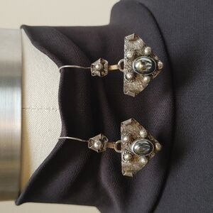 Brutalist Silver & Hematite Earrings